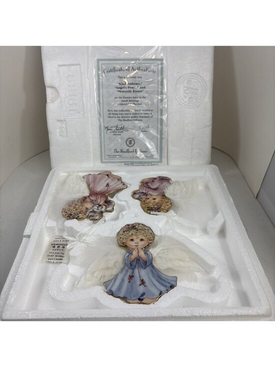 Bradford Exchange Other - Bradford Editions Small Blessings Angels Ornaments Porcelain Set of 3